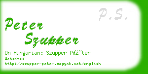 peter szupper business card